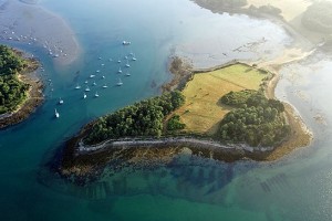 île du Golfe du Morbihan vue du ciel - chambre d'hôtes Lueur des îles